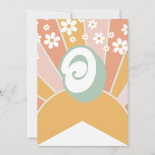Retro Zonneschijn madeliefje boho bloemen Banner O Kaart
