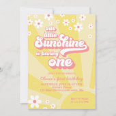 Retro zonneschijn madeliefje boho bloemige eerste kaart (Voorkant)