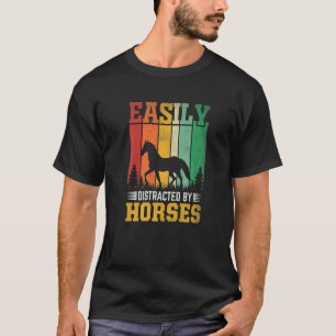 Retro  Zonneset gemakkelijk verstoord door paarden T-shirt