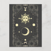 Retro zonnesonenplaneten wolken lijst briefkaart (Voorkant)