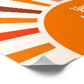 Retro Zonnestralen Burst Sunset Sinaasappel Geel Poster (Hoek)