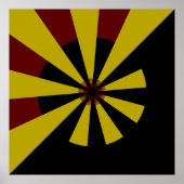 Retro Zonnestralen Burst Sunset Zwart Geel Rood Poster (Voorkant)