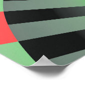 Retro zonnestralen burst zonsondergang rood geel g poster (Hoek)