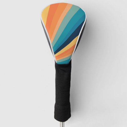 Retro-zonnestralen Golfheadcover (Voorkant)