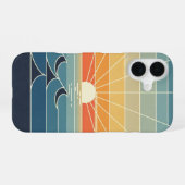 Retro zonnestralen iPhone 16 hoesje (Achterkant horizontaal)