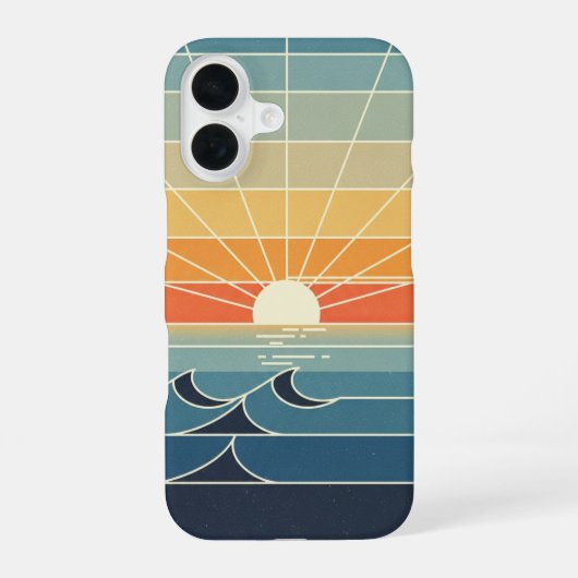 Retro zonnestralen iPhone 16 hoesje (Achterkant)