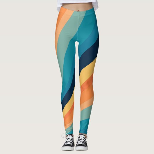 Retro-zonnestralen Leggings (Voorkant)
