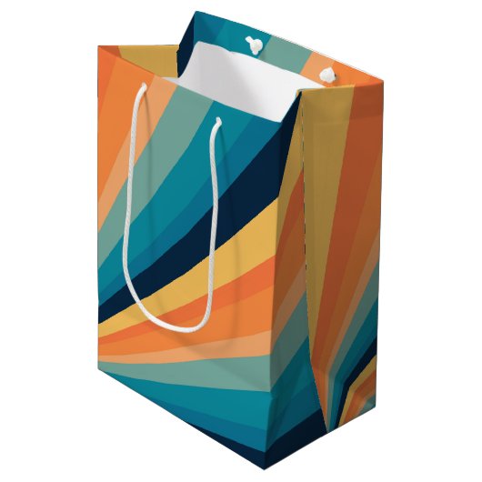 Retro-zonnestralen Medium Cadeauzakje (Voorkant Gekanteld)