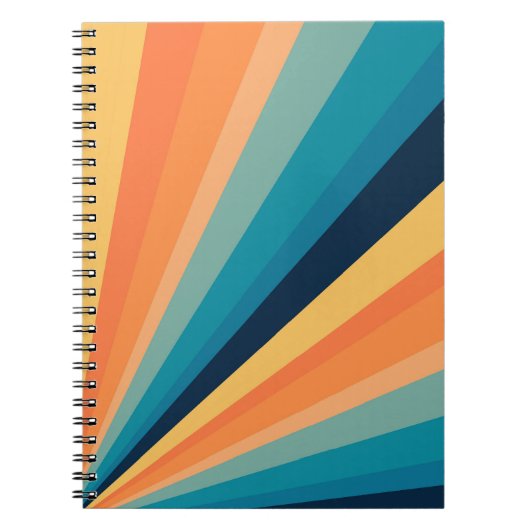Retro-zonnestralen Notitieboek (Voorkant)