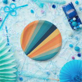 Retro-zonnestralen Papieren Bordje (Feest)