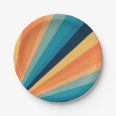 Retro-zonnestralen Papieren Bordje (Voorkant)