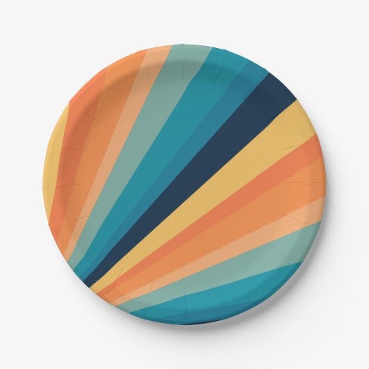 Retro-zonnestralen Papieren Bordje (Voorkant)