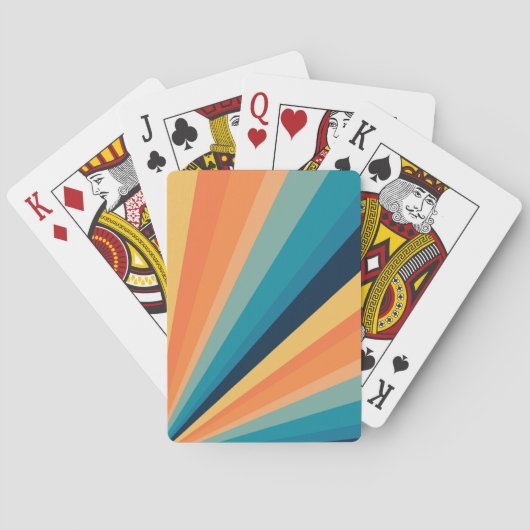 Retro-zonnestralen Pokerkaarten (Achterkant)
