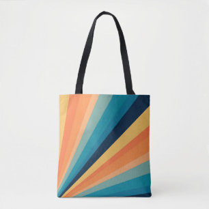 Retro-zonnestralen Tote Bag