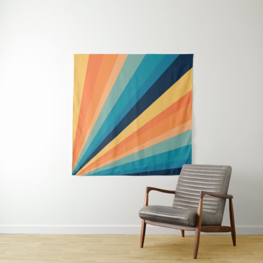 Retro-zonnestralen Wandkleed (In situ)