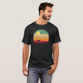 Retro zonnewoestijncactus en kamel t-shirt (Voorkant volledig)