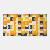 Retro Zonnig Sinaasappel Geel Blauw Pop Kunstpatro Bureaumat (Voorkant)