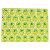 Retro Zonnige Gele Citroenen Groot Cadeauzakje (Achterkant)