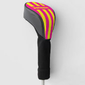 Retro Zonovergoten Drie Speldstrepen met Naam Golfheadcover (Schuin)