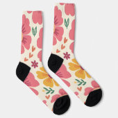 Retro Zonoverkleurde Bloei & Hartjes Patroon Sokken (Rechts)
