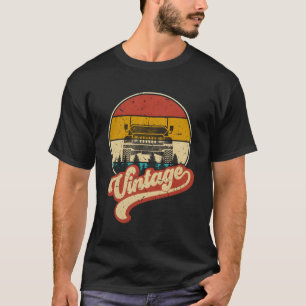 Retro Zonsondergang 4x4 Auto Off Road Wave Mannen T-shirt