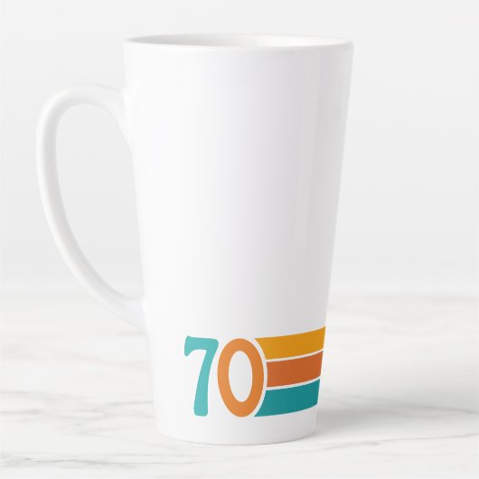 Retro Zonsondergang 70 Latte Mok (Links)