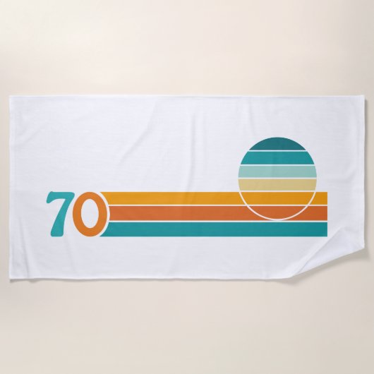 Retro Zonsondergang 70 Strandlaken (Voorkant)