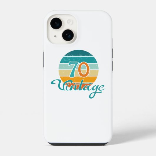 Retro Zonsondergang 70 Vintage Vervuild iPhone Hoesje (Achterkant)