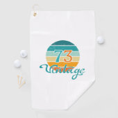 Retro Zonsondergang 73 Vintage Vervuild Golfhanddoek (Insitu)