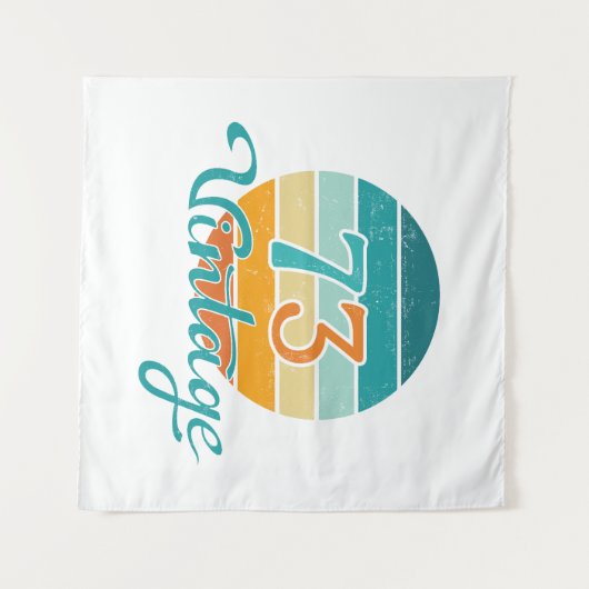 Retro Zonsondergang 73 Vintage Vervuild Wandkleed (Voorkant (horizontaal))