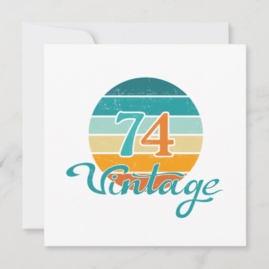 Retro Zonsondergang 74 Vintage Vervuild Kaart (Voorkant)