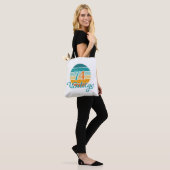 Retro Zonsondergang 74 Vintage Vervuild Tote Bag (Op model)