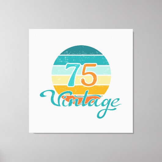 Retro Zonsondergang 75 Vintage Vervuild Canvas Afdruk (Voorkant)