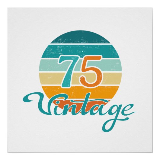 Retro Zonsondergang 75 Vintage Vervuild Perfect Poster (Voorkant)
