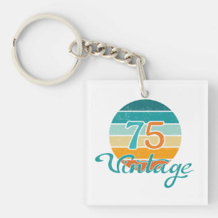 Retro Zonsondergang 75 Vintage Vervuild Sleutelhanger