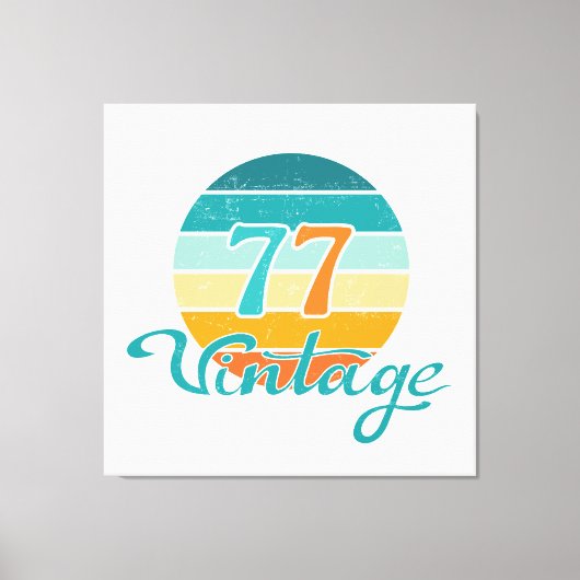 Retro Zonsondergang 77 Vintage Vervuild Canvas Afdruk (Voorkant)