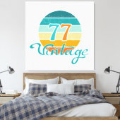 Retro Zonsondergang 77 Vintage Vervuild Canvas Afdruk (Insitu (Slaapkamer))