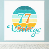 Retro Zonsondergang 77 Vintage Vervuild Canvas Afdruk (Insitu (Houten vloer))