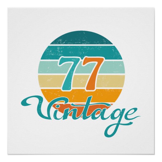 Retro Zonsondergang 77 Vintage Vervuild Perfect Poster (Voorkant)