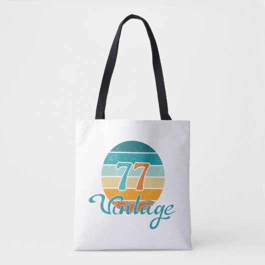 Retro Zonsondergang 77 Vintage Vervuild Tote Bag (Voorkant)