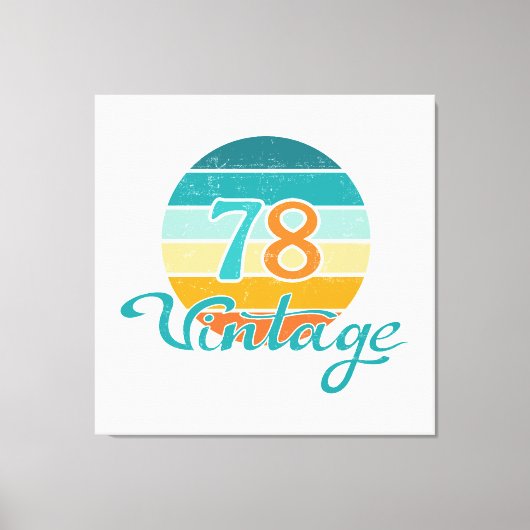 Retro Zonsondergang 78 Vintage Vervuild Canvas Afdruk (Voorkant)
