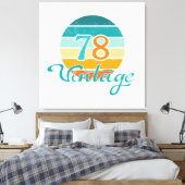 Retro Zonsondergang 78 Vintage Vervuild Canvas Afdruk (Insitu (Slaapkamer))