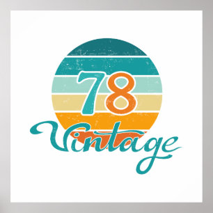 Retro Zonsondergang 78 Vintage Vervuild Poster