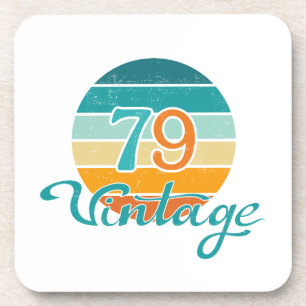 Retro Zonsondergang 79 Vintage Vervuild Bier Onderzetter