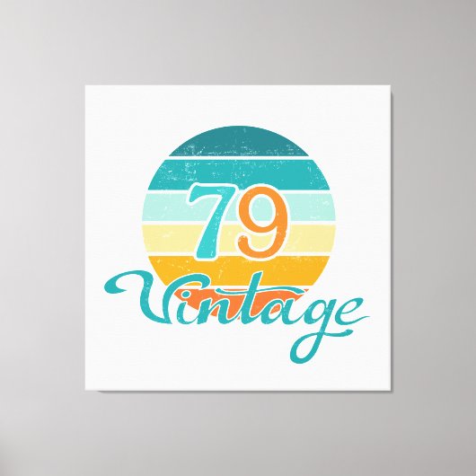 Retro Zonsondergang 79 Vintage Vervuild Canvas Afdruk (Voorkant)