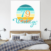 Retro Zonsondergang 79 Vintage Vervuild Canvas Afdruk (Insitu (Slaapkamer))