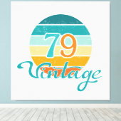 Retro Zonsondergang 79 Vintage Vervuild Canvas Afdruk (Insitu (Houten vloer))