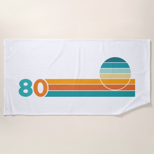 Retro Zonsondergang 80 Strandlaken (Voorkant)