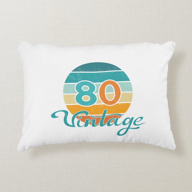Retro Zonsondergang 80 Vintage Vervuild Accent Kussen (Voorkant)