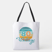 Retro Zonsondergang 80 Vintage Vervuild Tote Bag (Achterkant)